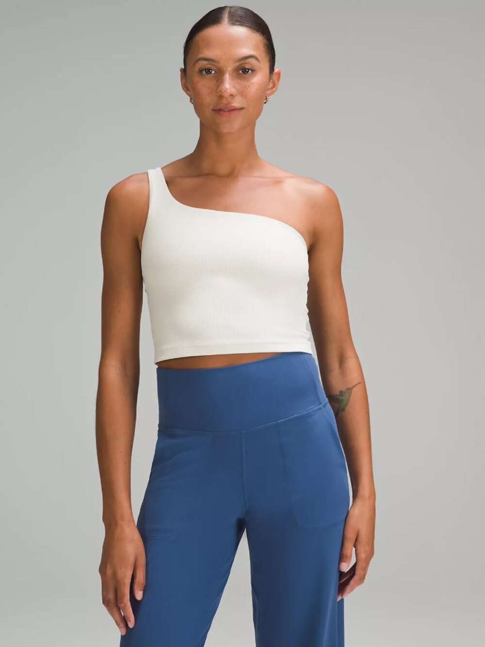 Ribbed Nulu Asymmetrical Yoga Tank Top Light Support, A/B Cup